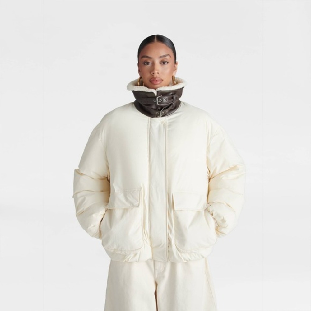 KBB KAHLANA x Target Women's XL Extra Large The Utility Puffer Coat Jacket Cream